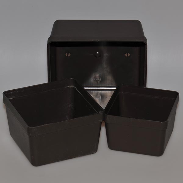 Vierkant Schale, braun, 13 x 13 x 9 cm, 10 Stck